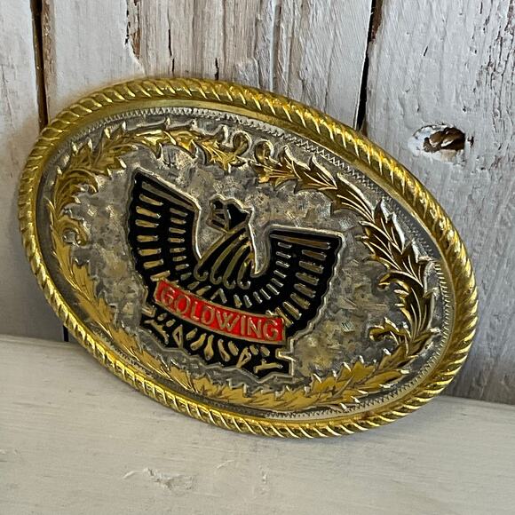 Gold Wing Belt Buckle Honda Motorcycle Biker Retro Moto Gear Vintage Men Fashion - Picture 2 of 6